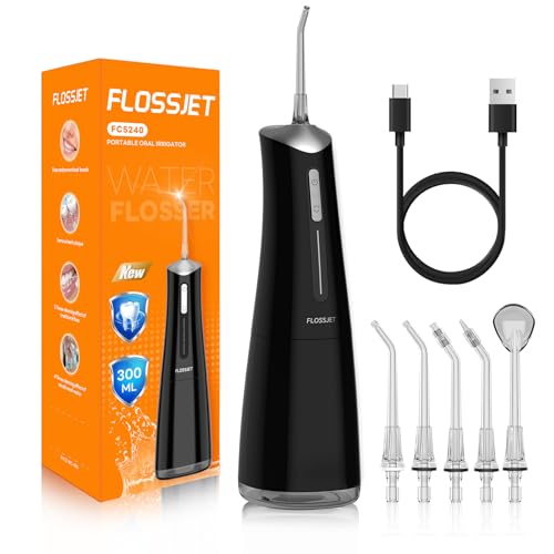 FlossJet Idropulsore Dentale Portatile 300ml 4 Modalità