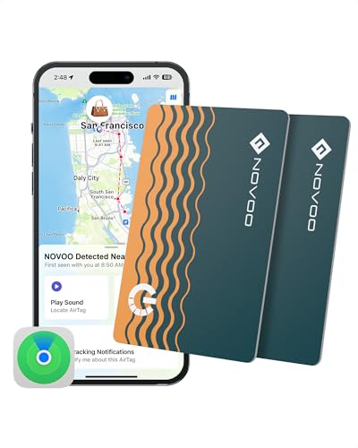 NOVOO Smart Card Tracker 1,6 mm, 2 Pezzi per Apple Dov'è