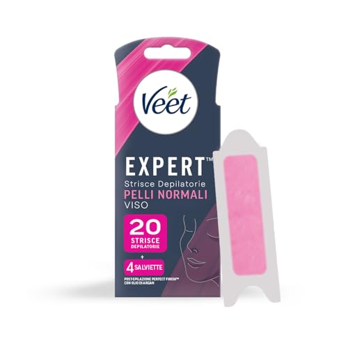 Veet Expert Strisce Viso Pelli Normali, 20 strisce