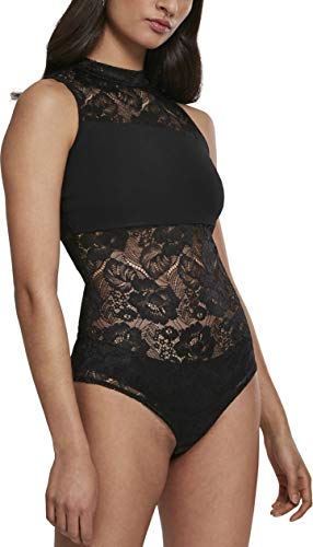 URBAN CLASSICS Body Donna in Pizzo, Top in Pizzo Sexy Smanicato per Donna, Collo a Lupetto, Body Colore