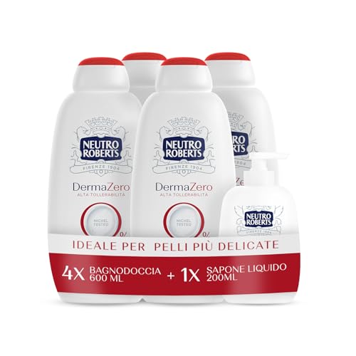 Neutro Roberts Bagnoschiuma Ipoallergenico 4x600ml con Sapone Idratante 200ml
