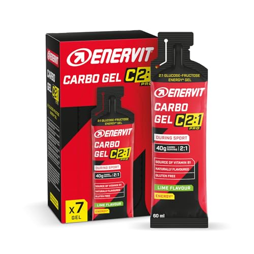 Enervit Carbo Gel C2:1PRO Lime, Gel Energetico 7x60ml