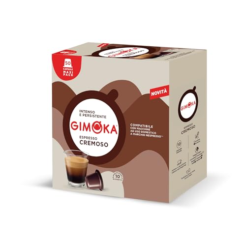 Gimoka Espresso Cremoso Capsule Compatibili Nespresso, Intensità 10/13, 50 Capsule
