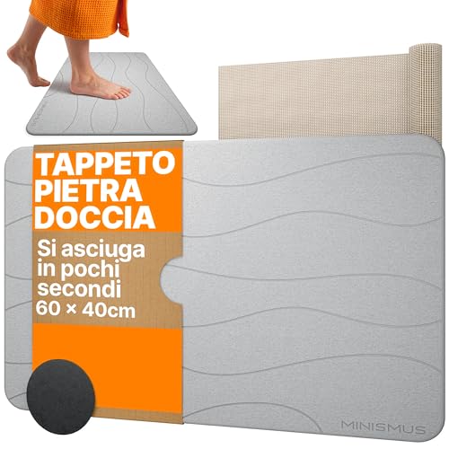 Minismus Tappeto Bagno Assorbente Diatomite 60x40 cm