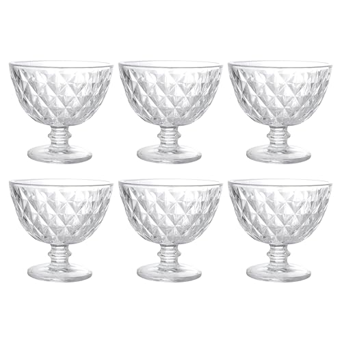 Tognana Diamond Set 6 Coppette Gelato in Vetro, 280 cc