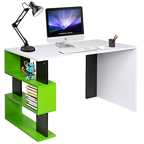 BAKAJI Scrivania con Libreria 3 Ripiani in MDF, 120x60x75 cm