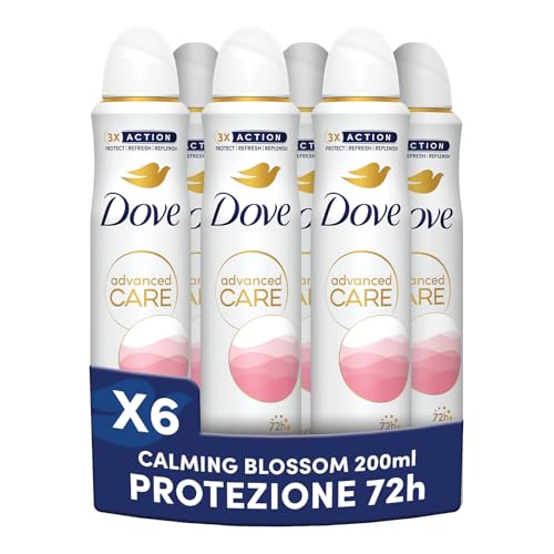 Dove Advanced Care Calming Blossom Deodorante Spray 72h, 6x200ml