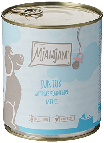 MjAMjAM Junior pollo succoso con uovo, confezione da 6 x 800 g