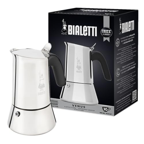 Bialetti New Venus Caffettiera 10 tazze, acciaio 18/10