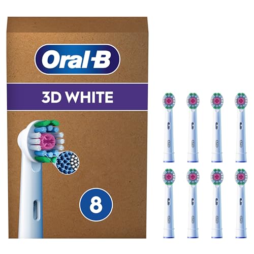 Oral-B 3D White Testine Spazzolino Elettrico, Confezione da 8