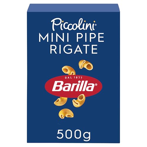 Barilla Pasta Mini Pipe Rigate Piccolini, Pasta Corta di Semola di Grano Duro