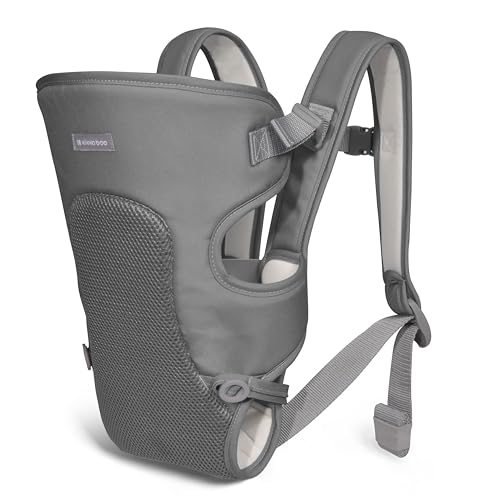 KikkaBoo Marsupio Neonato Estivo 0-36 Mesi MYRA, Ergonomico, 3 Posizioni, Spallacci regolabili, Traspirante, Leggero, fino a 9 kg
