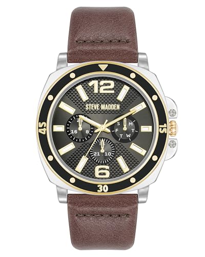 Steve Madden Orologio da Uomo con Cinturino Grigio