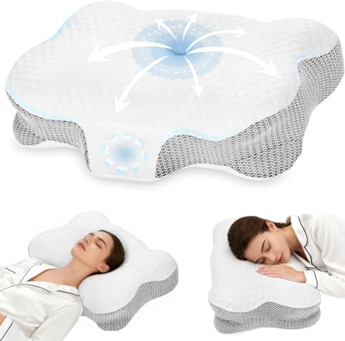 Dozion Cuscino Cervicale Memory Foam 58x40x13/10 cm