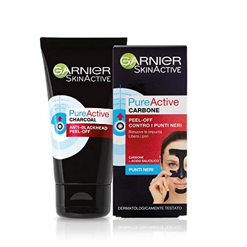 Garnier Maschera Peel-Off Pure Active Charcoal Gel Detergente, 50 ml