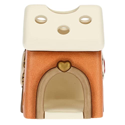 THUN Casetta Porta Tealight Ceramica Decorata a Mano - Linea Regali d'inverno