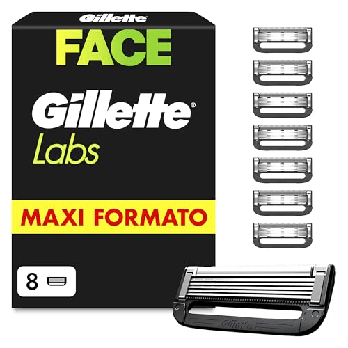 Gillette Labs 8 Lamette Ricambio 5 Lame per Rasoio Barba Manuale