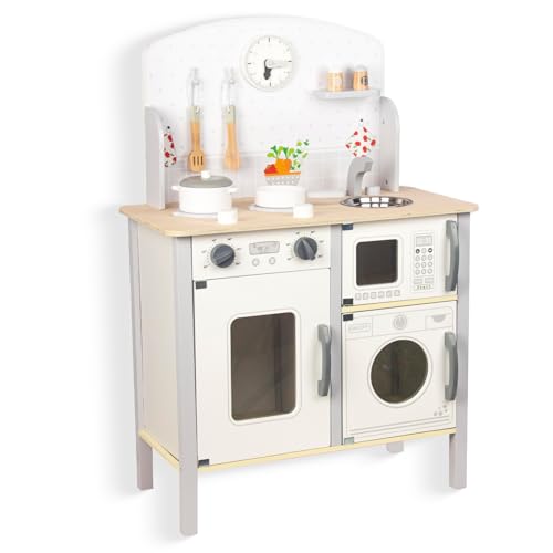 WOODENFUN Cucina gioco bambini in legno bianco