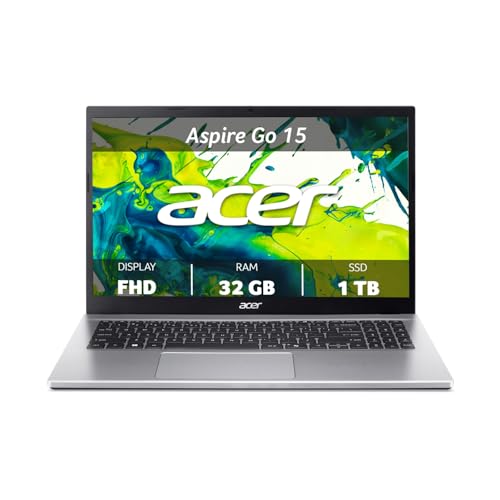 Acer Aspire Go 15 Notebook con Processore AMD Ryzen 5 7430U, 32GB RAM, 1TB SSD