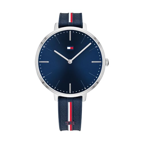 Tommy Hilfiger Orologio Analogico al Quarzo da Donna con Cinturino in Silicone Blu Navy