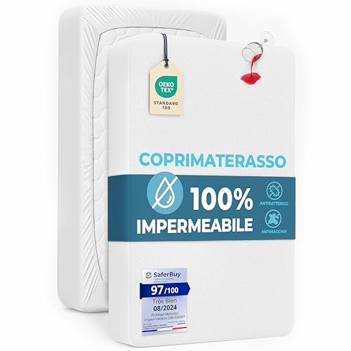 Dreamzie Coprimaterasso Singolo Impermeabile 90x200 Bambini Antiacaro Lavabile
