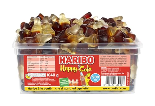 Haribo Happy Cola Caramelle Gommose Gusto Cola, 200 Pezzi