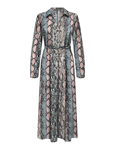 Onlnova Life Vis L/S Renna Long Dress Ombre Blu