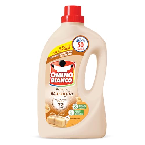 Omino Bianco Detersivo Lavatrice Liquido 50 Lavaggi Essenza di Marsiglia 2000 ml