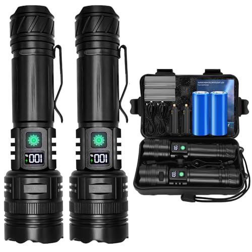 WEDETIAN Torcia LED Ricaricabile 30000 Lumens, 2 Pezzi
