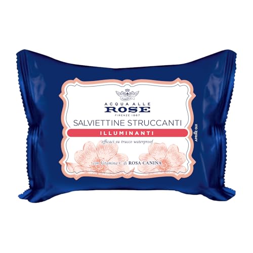 Acqua alle Rose Salviettine Struccanti Illuminanti Vitamina C Rosa Canina, 20 Pezzi