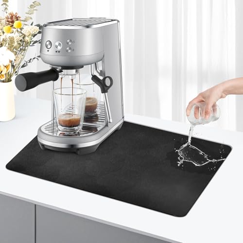 Tappetino macchina caffè 60x30cm scolapiatti assorbente da cucina Nero