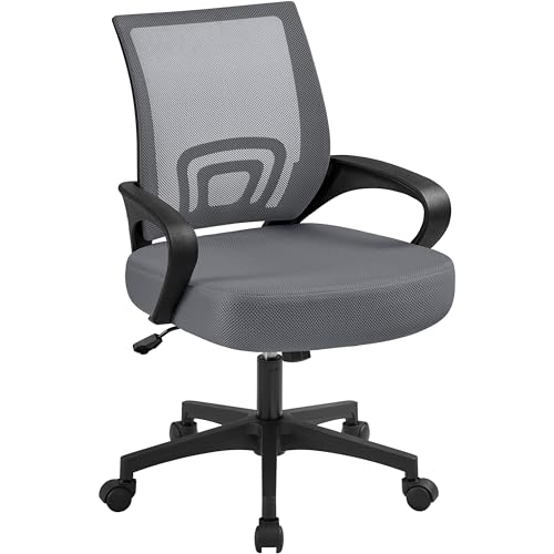 Yaheetech Sedia da Scrivania Ergonomica Reclinabile con Rete Traspirante