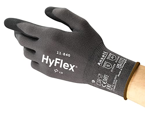 Ansell HyFlex 11-840 Guanti da Lavoro in Nitrile, 3 Paia