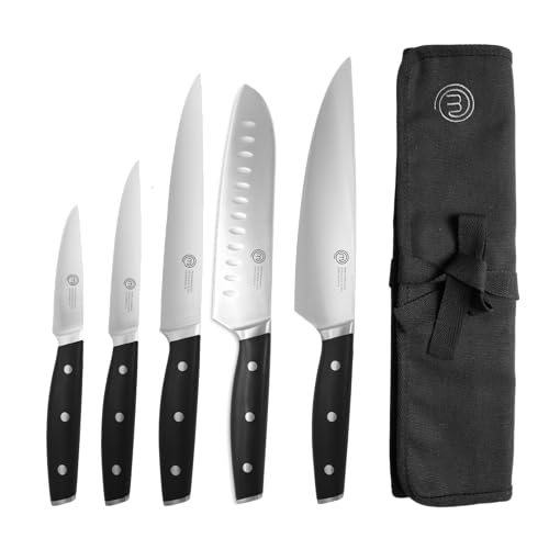 MasterChef Set Coltelli da Cucina Professionale 5 Pezzi con Borsa