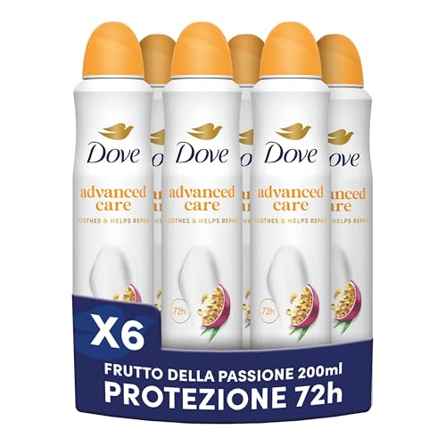 Dove Advanced Care Go Fresh Passion Fruit Deodorante Spray 6 Pezzi da 200ml