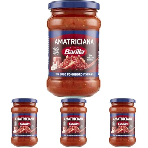 Barilla Sugo all'Amatriciana, Salsa Pronta al Pomodoro con Pancetta, Cipolla e Peperoncino, Sugo Pronto, Confezione da