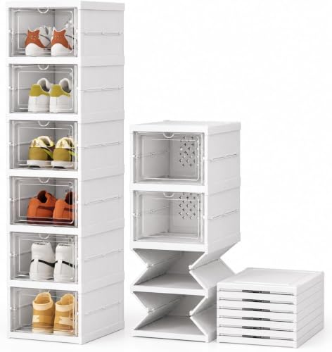 ZENZERO®- SCARPIERA PIEGHEVOLE a 6 Ripiani Trasparente - Dimensioni 1