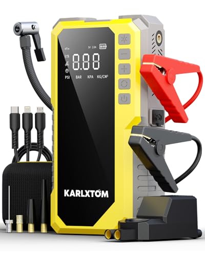 Karlxtom Booster Avviamento Auto con Compressore 190PSI, 4500A