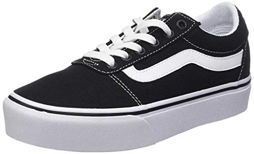 Vans Ward Platform, Scarpe da ginnastica, Donna, (Canvas) Black/White