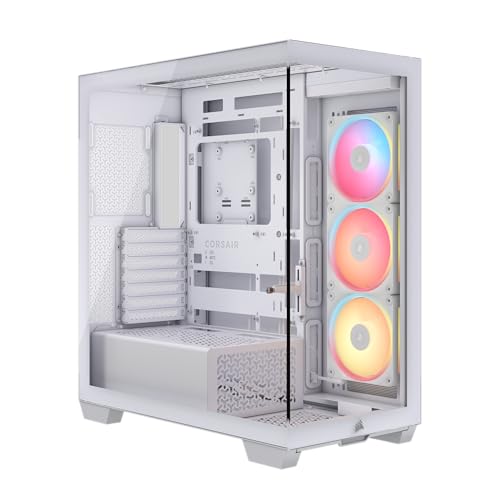 CORSAIR 3500X LX-R RGB iCUE LINK Case PC Mid-Tower Panoramico – 3 Ventole LX120-R RGB Preinstallate, Include Hub di Sistema iCUE LINK, Fino a 10 Ventole da 120mm –