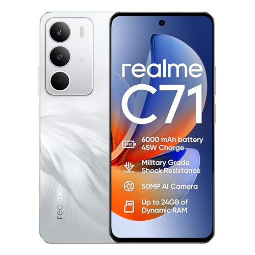 realme C71 Smartphone 4G, 6+128GB, Batteria 6000 mAh, Fotocamera AI 50MP