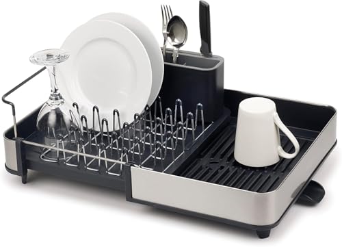 Joseph Joseph Extend Scolapiatti Espandibile in Acciaio con Portaposate Rimovibile