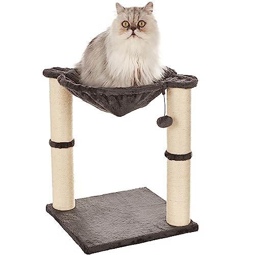 Amazon Basics Albero per gatti con amaca e palo tiragraffi, 40,6 x 50,8 x 40,6 cm