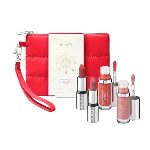 Kiko Milano Snow-Kissed Set regalo: 2 Mini Rossetti Mat e 2 Mini Lucidalabbra