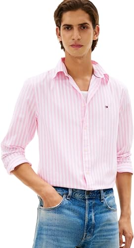 Tommy Hilfiger Uomo Camicia Flex Poplin Classic Regular Fit, Multicolore (