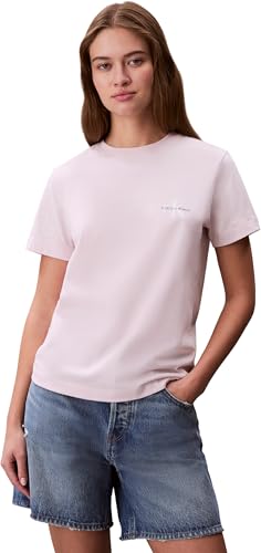 Calvin Klein Donna T-Shirt Maniche Corte Confezione da 2 Logo Tee con Scollo Rotondo