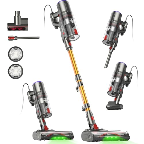 FAMIVAC FV2 Aspirapolvere con Filo, 65Kpa/600W Scopa Elettrica Potente con Spazzola per Materasso, 1,3KG Ultra-Leggero, Cavo 7M, 1,5L, Antigroviglio & Autoportante per Tappeti/Pavimenti/Peli Animali