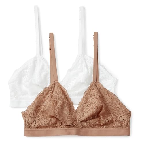 Amazon Essentials Reggiseno a Triangolo Elasticizzato Galloon in Pizzo Sfoderato