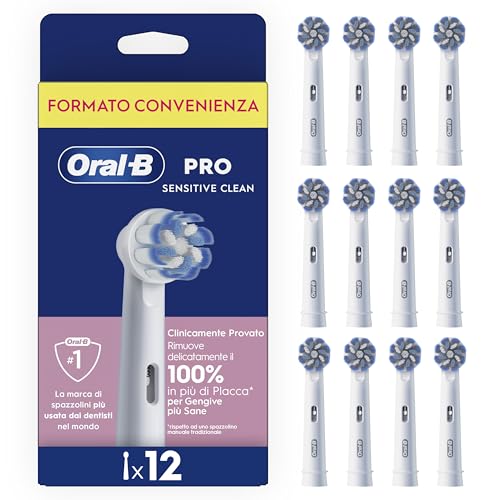 Oral-B Pro Sensitive Clean Testine Ricambio, 12 pezzi