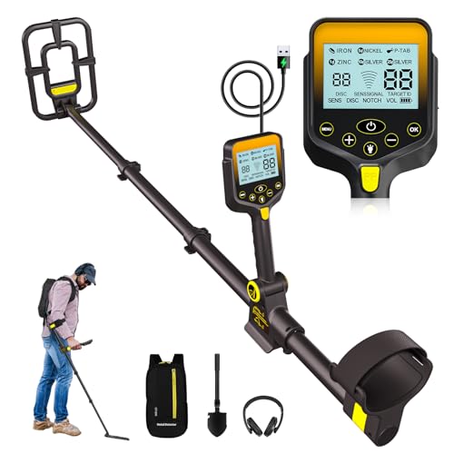 Metal Detector Professionale Ricaricabile 2000mAh con Display LCD e Bobina IP68 10